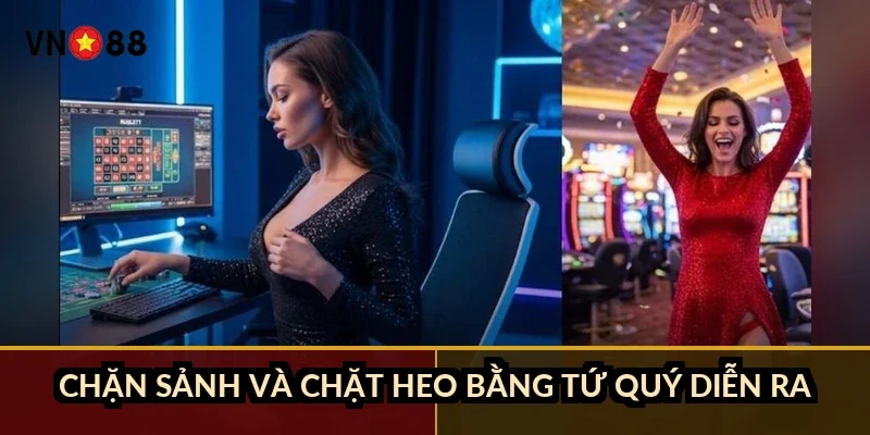 Chặn sảnh và chặt heo bằng tứ quý diễn ra thế nào